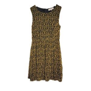 Altar'd State Floral Tank Scoop Neck Pleated Skirt knee length Dress